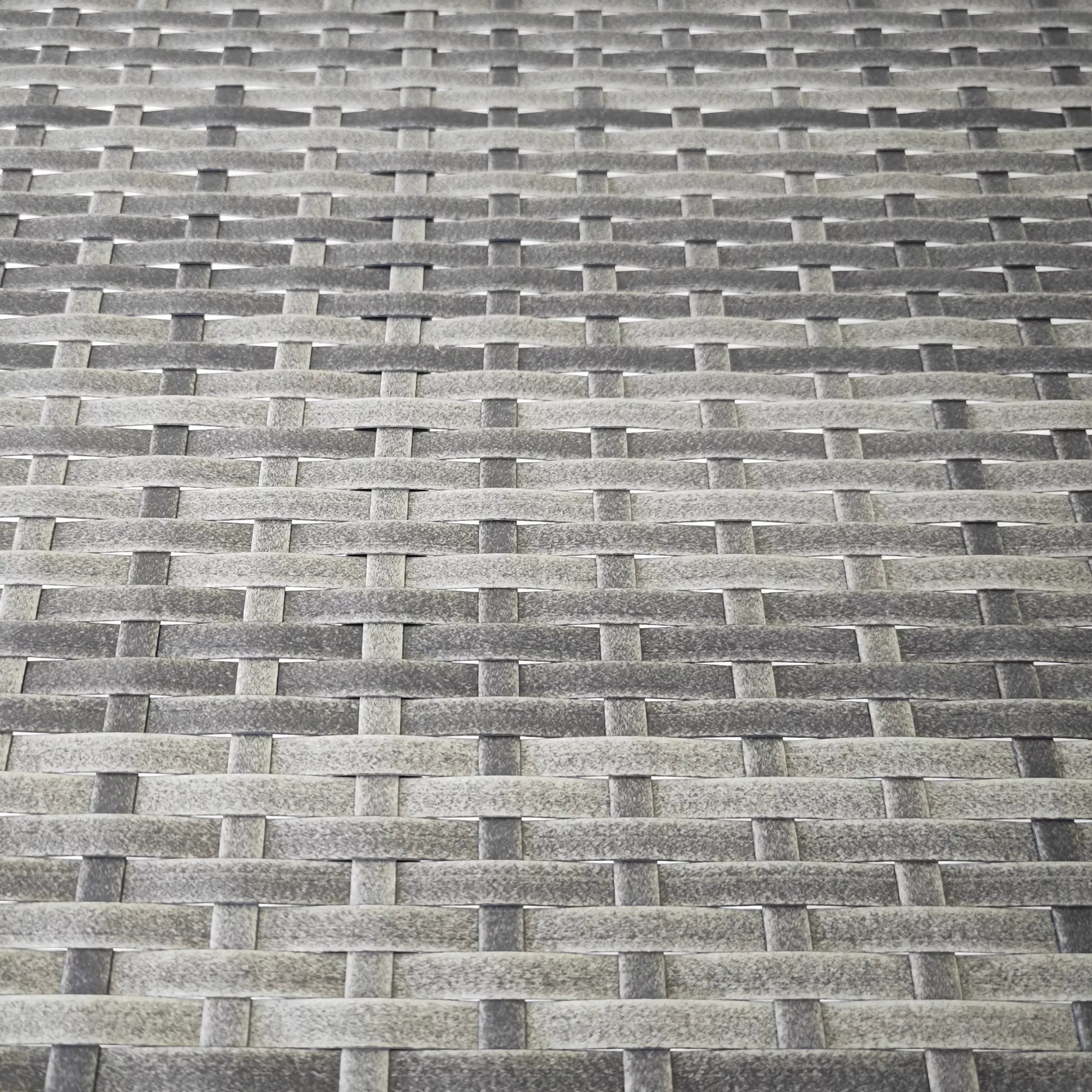 Balkono stalas, pusapvalus, poliratanas + metalas, 100x50x74 cm, pilkos spalvos