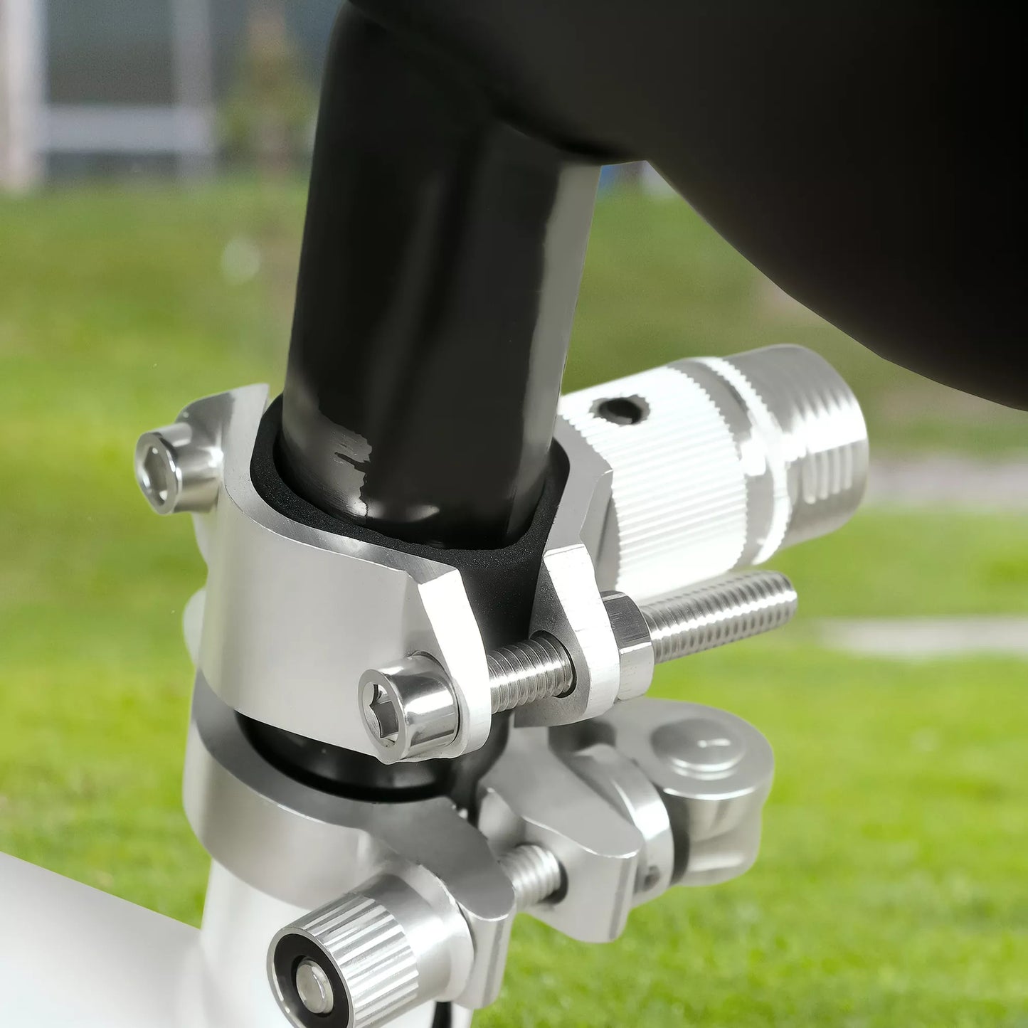 Šunų pavadėlis dviračiui, tampri virvė, plieninis vamzdis, 124 cm, Juoda