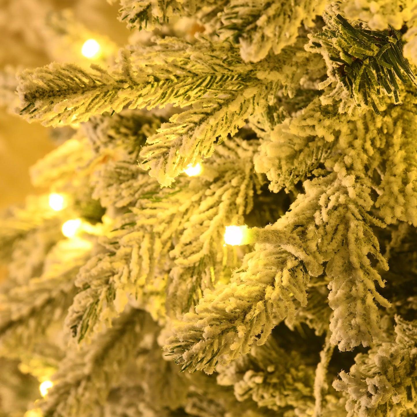 Dirbtinė Kalėdų eglė, su dirbtiniu sniegu, LED lemputėmis, 180 cm, žalia + balta