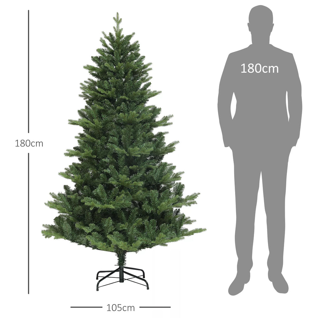 Dirbtinė Kalėdų eglutė, natūraliai atrodanti, plati ir vešli, 180 x Ø105 cm, žalia