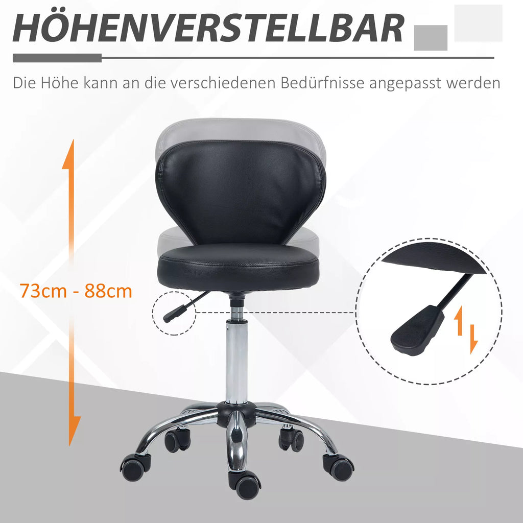 Salono taburetė reguliuojamu aukščiu, iki 120 kg, juoda