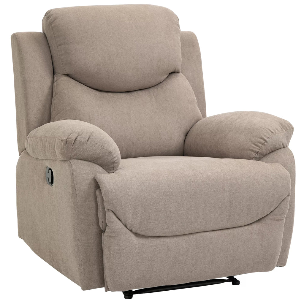 Atlošiamas krėslas, vienvietė sofa, gultas, 150° atlenkiamas televizoriaus krėslas, atlošiamas fotelis su miego funkcija svetainei, linas, smėlio spalvos, 93 x 88 x 102 cm