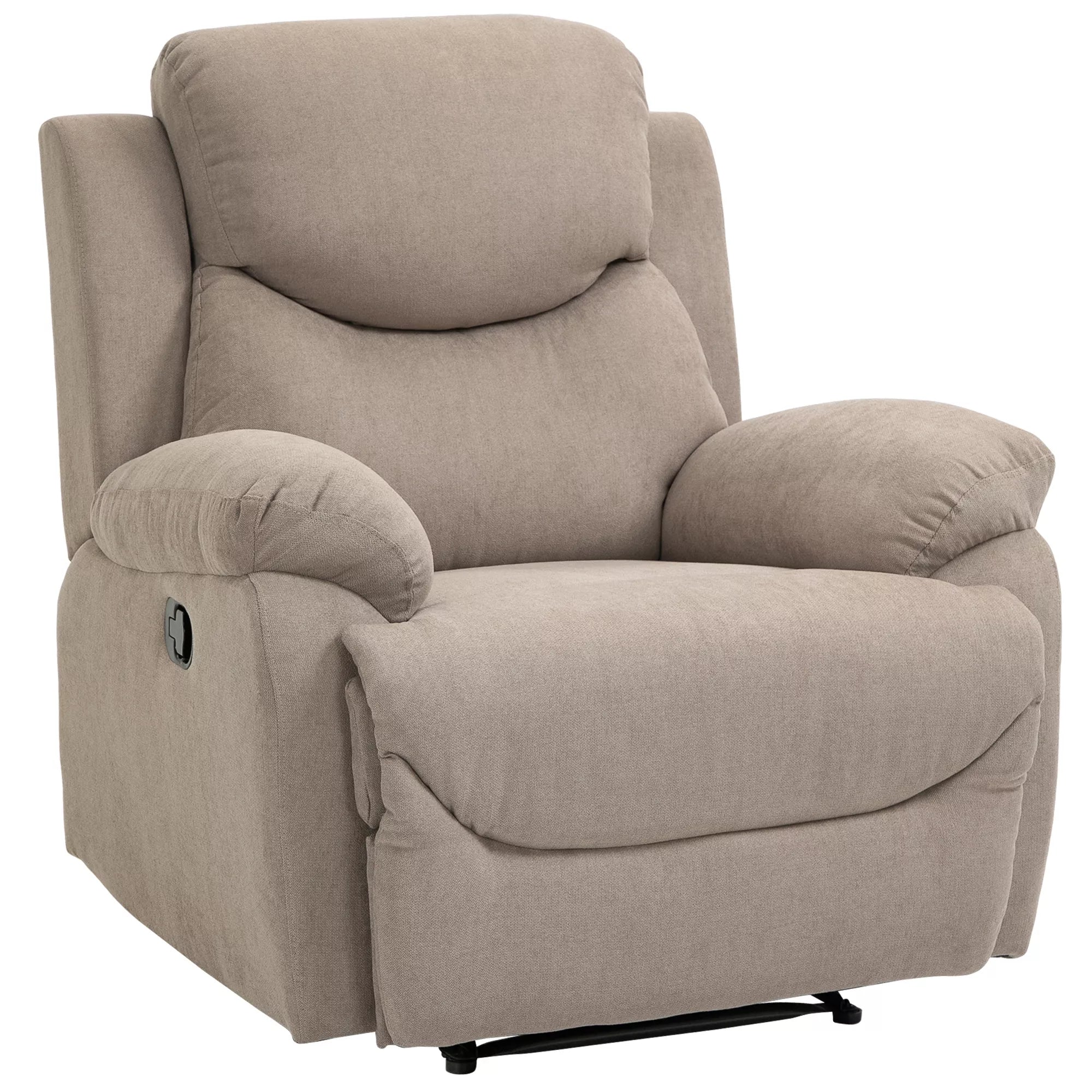 Atlošiamas krėslas, vienvietė sofa, gultas, 150° atlenkiamas televizoriaus krėslas, atlošiamas fotelis su miego funkcija svetainei, linas, smėlio spalvos, 93 x 88 x 102 cm