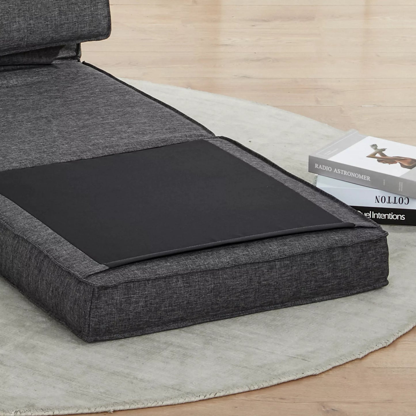 Grindinis krėslas, reguliuojamas sulankstomas krėslas, 61 x 73 x 58 cm, tamsiai pilkas