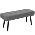Minkštas suolas su kordiniu apmušalu, suolas prie lovos su metalinėmis kojelėmis, suolas batams 100 x 36 x 45 cm Pilkas