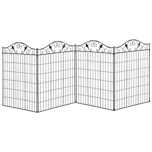 Sodo tvora Tvoros grotelės, vintage dizainas, atsparios atmosferos poveikiui, 365 cm x 0,8 cm x 112 cm, juodos spalvos