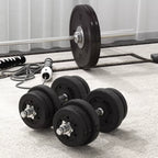 Hantelių rinkinys 25 kg su svoriais, juodas