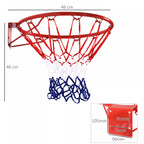 Schema su krepšinio lanko matmenimis: skersmuo 46 cm