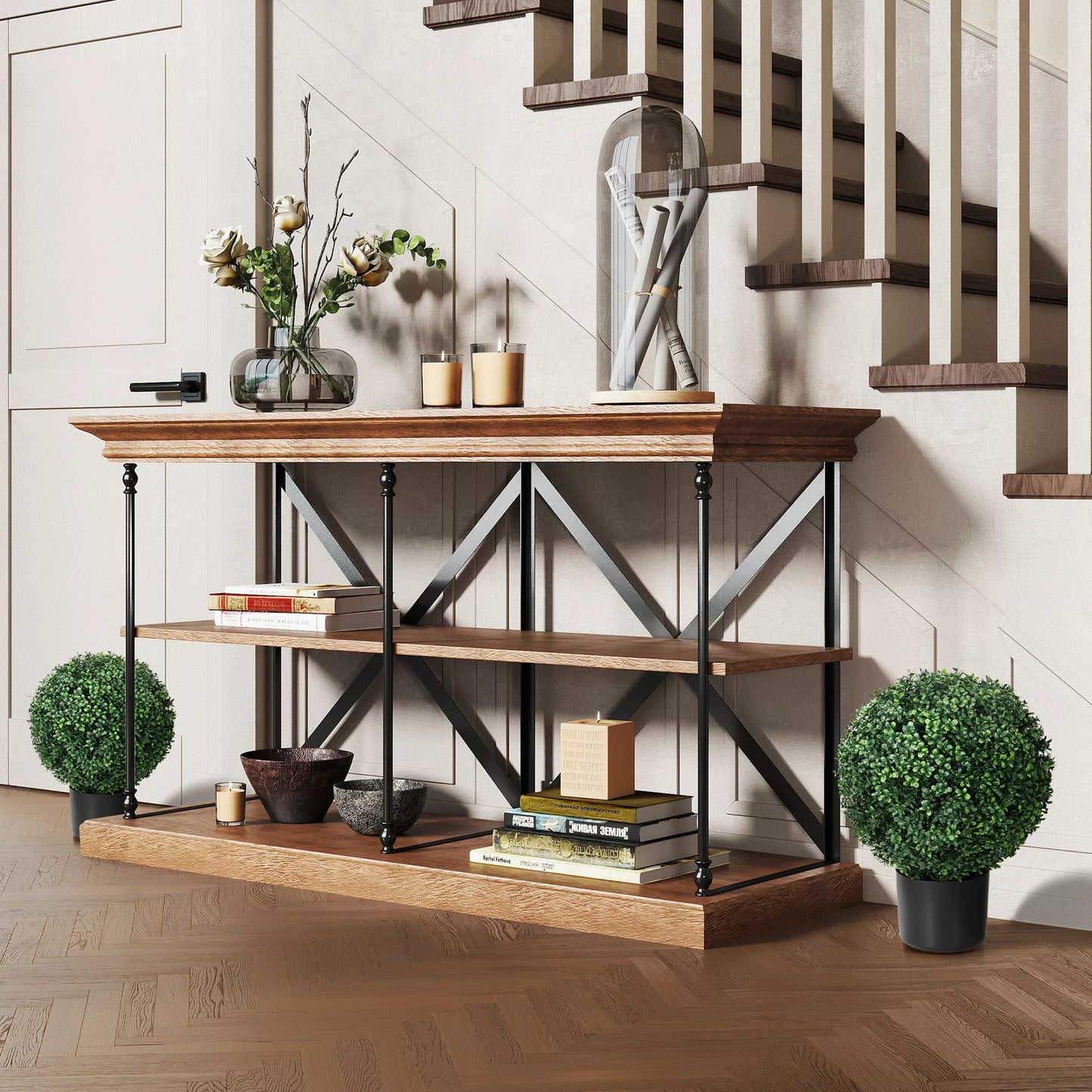 Dirbtinis buksmedis, rutuliškas, 52x40 cm, žalias