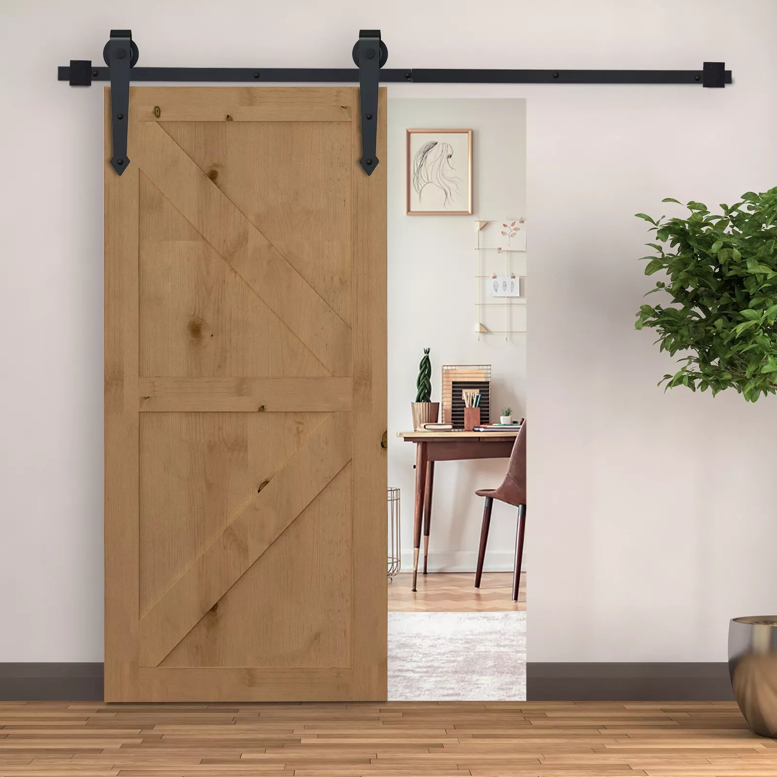 Stumdomų durų mechanizmas, iki 100 kg, juodas