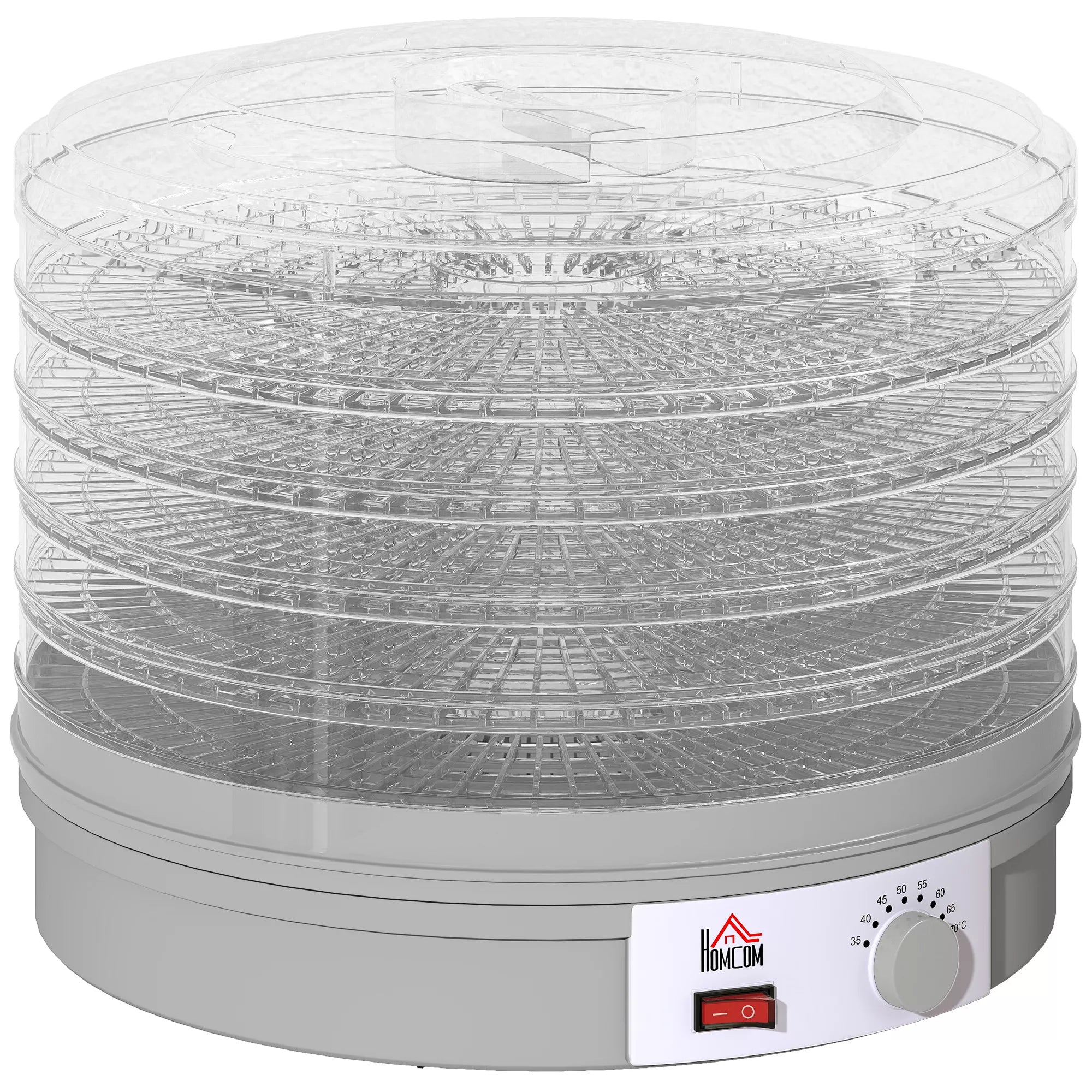 5 aukštų džiovinimo aparatas, 245 W džiovinimo krosnelė su reguliuojamu temperatūros valdymu, pilkos spalvos