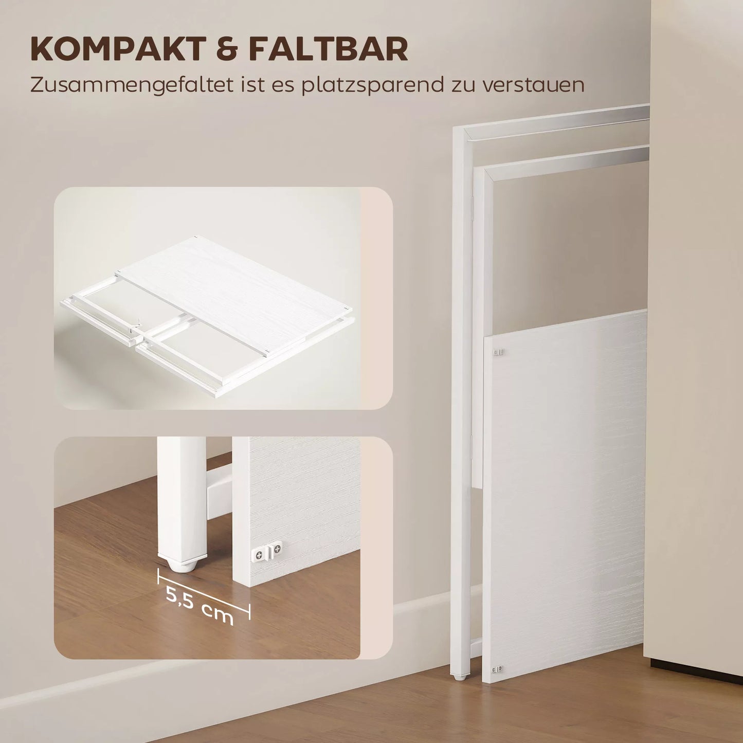 Sulankstomas rašomasis stalas, kompiuterio stalas su monitoriaus laikikliu darbo kambariui, plienas, mdf, 100x48x87,5 cm