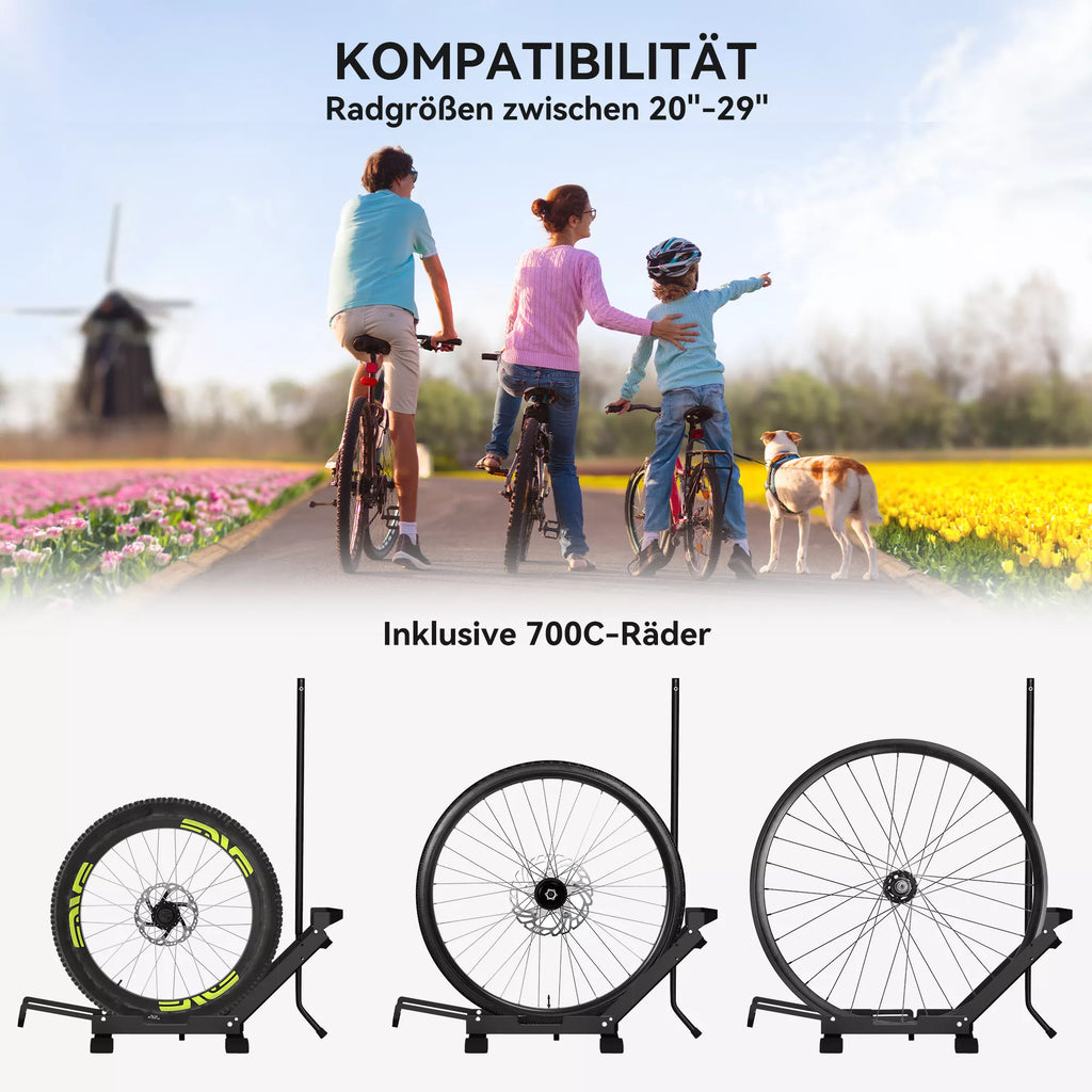 Dviračių stovas dviračiams Plieninis dviračių laikiklis su 80 mm pločio padangomis 75 x 41 x 81H cm Juodas