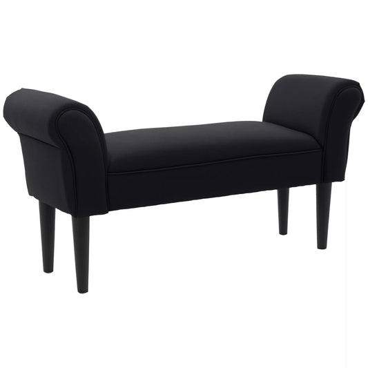 HOMCOM Sėdima suoliukas, lovos suoliukas, amžinas dizainas, minkštas apmušalas, iki 130 kg, juodas, 102 x 36 x 51 cm