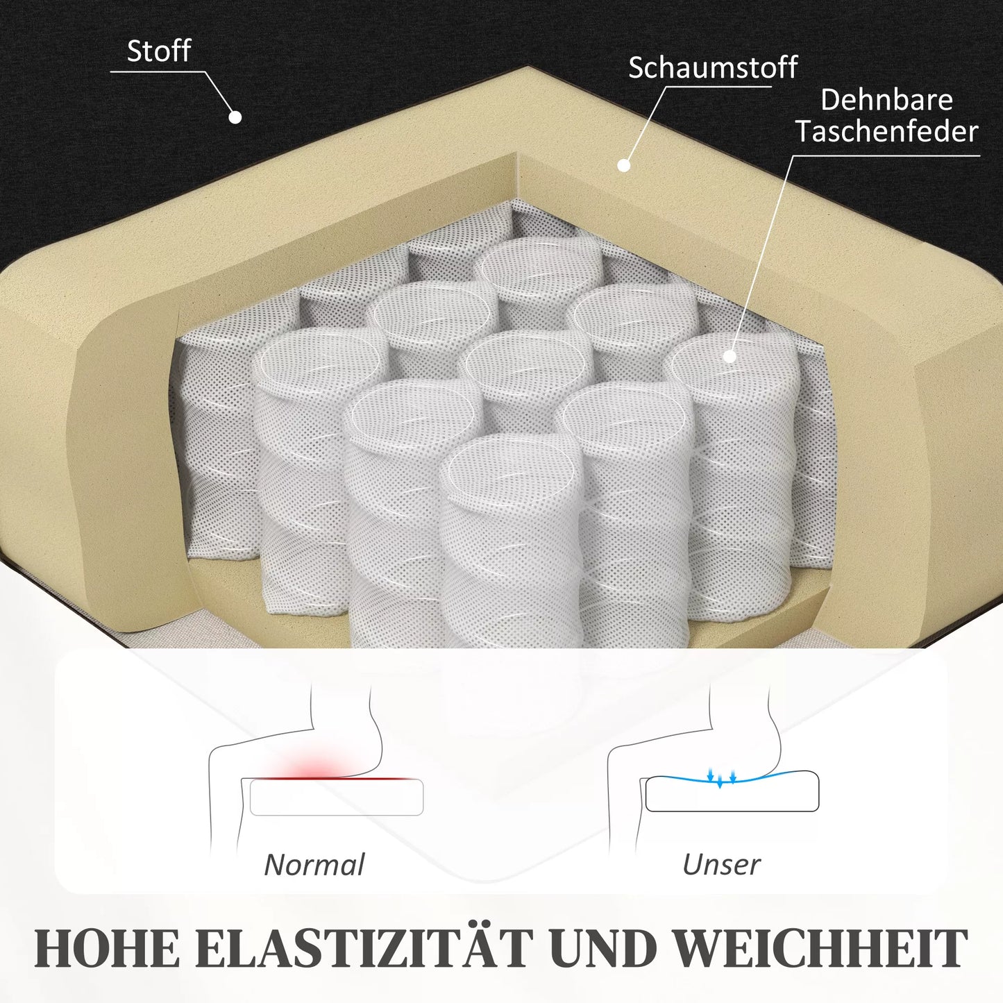 Atsipalaidavimo fotelis, minkštas, su gulėjimo funkcija, reguliuojama atlošo padėtimi ir kojų atrama, juodas