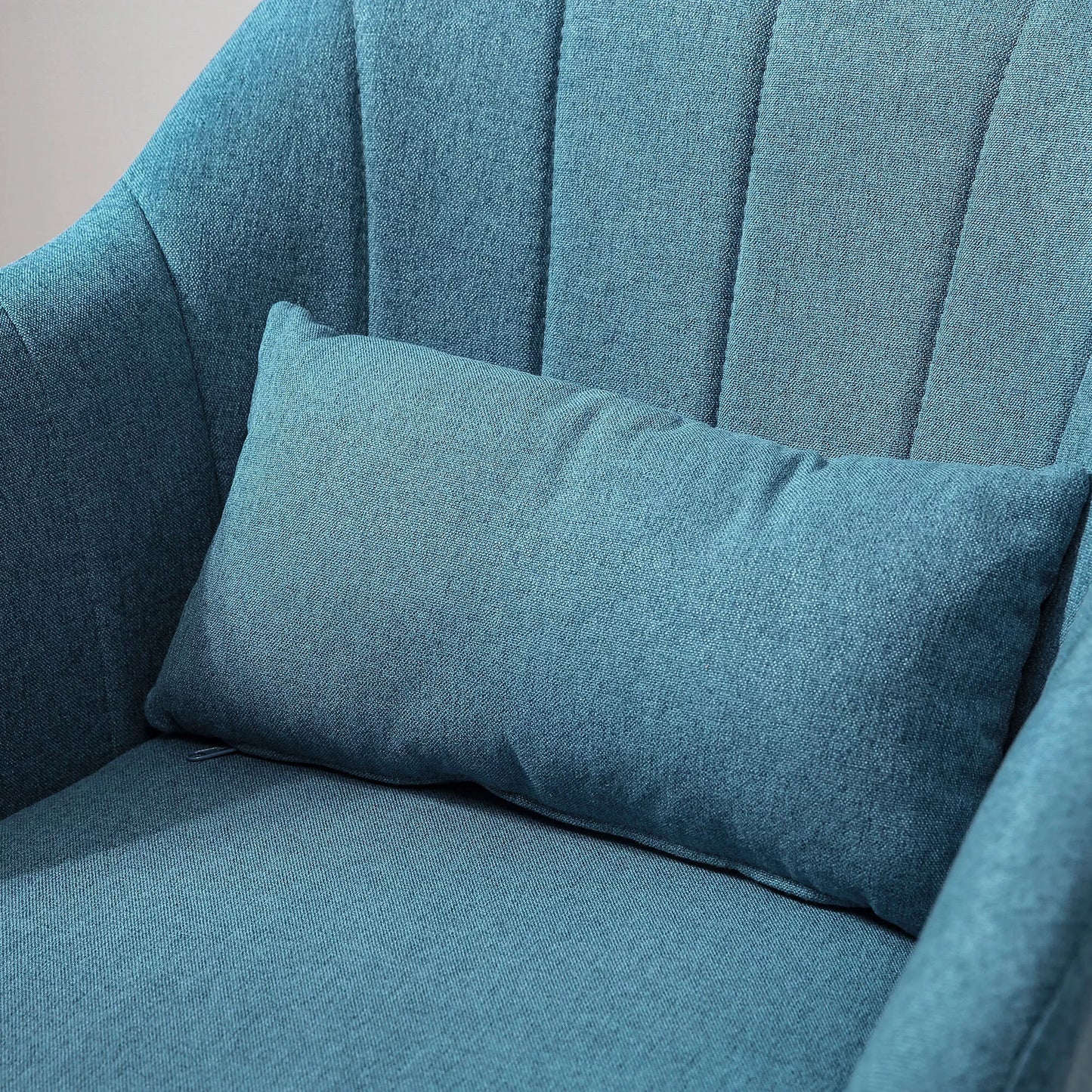 HOMCOM Pasukama kėdė, poliesteris su lininiu audiniu, metalas, 60 x 60 x 79-91 cm, Mėlyna