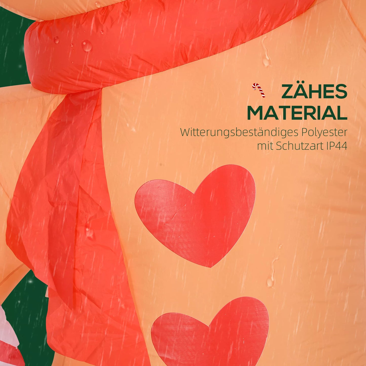 Outsunny Pripučiamas meduolių žmogeliukas su pagaliuku, 2,45 m aukščio, su baltu LED apšvietimu, 170 x 100 x 245 cm