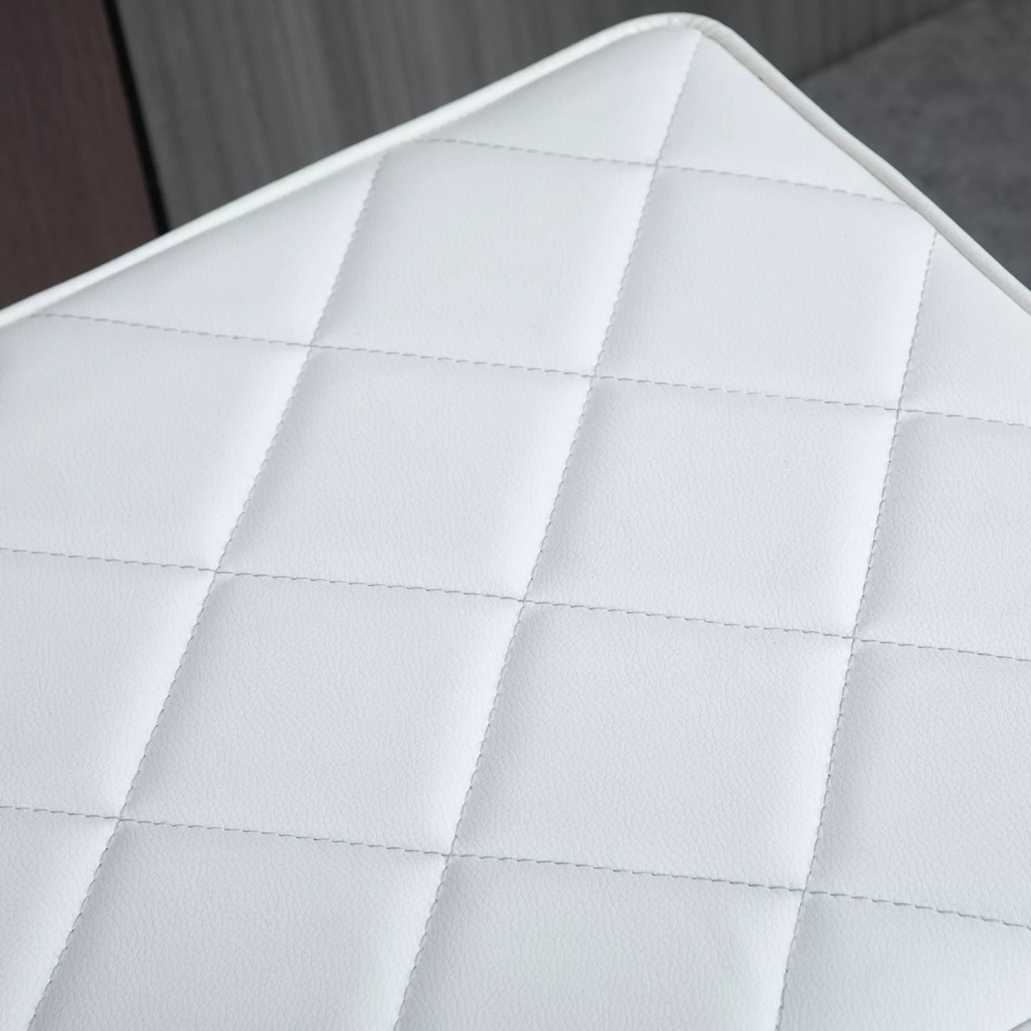 Suolas miegamajam, daiktadėžė, suolas prie lovos, svetainei, dirbtinė oda, metalas, balta+auksinė, 120 x 43 x 42 cm