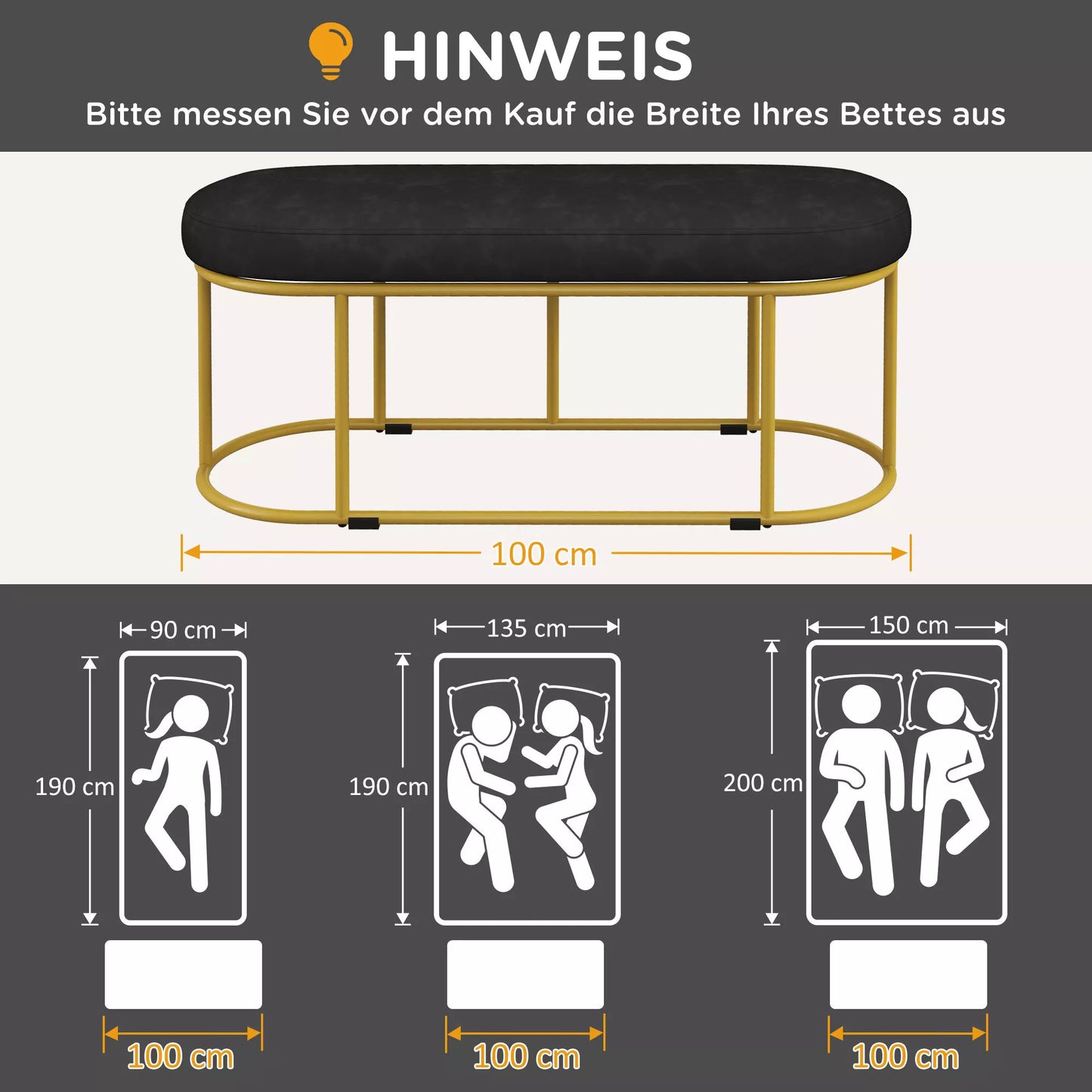 Batuto retro dizaino, suoliukas prie lovos, prieškambario suoliukas, aksomo išvaizda, iki 200 kg, metalinis rėmas, juodas, 100 x 37 x 43 cm