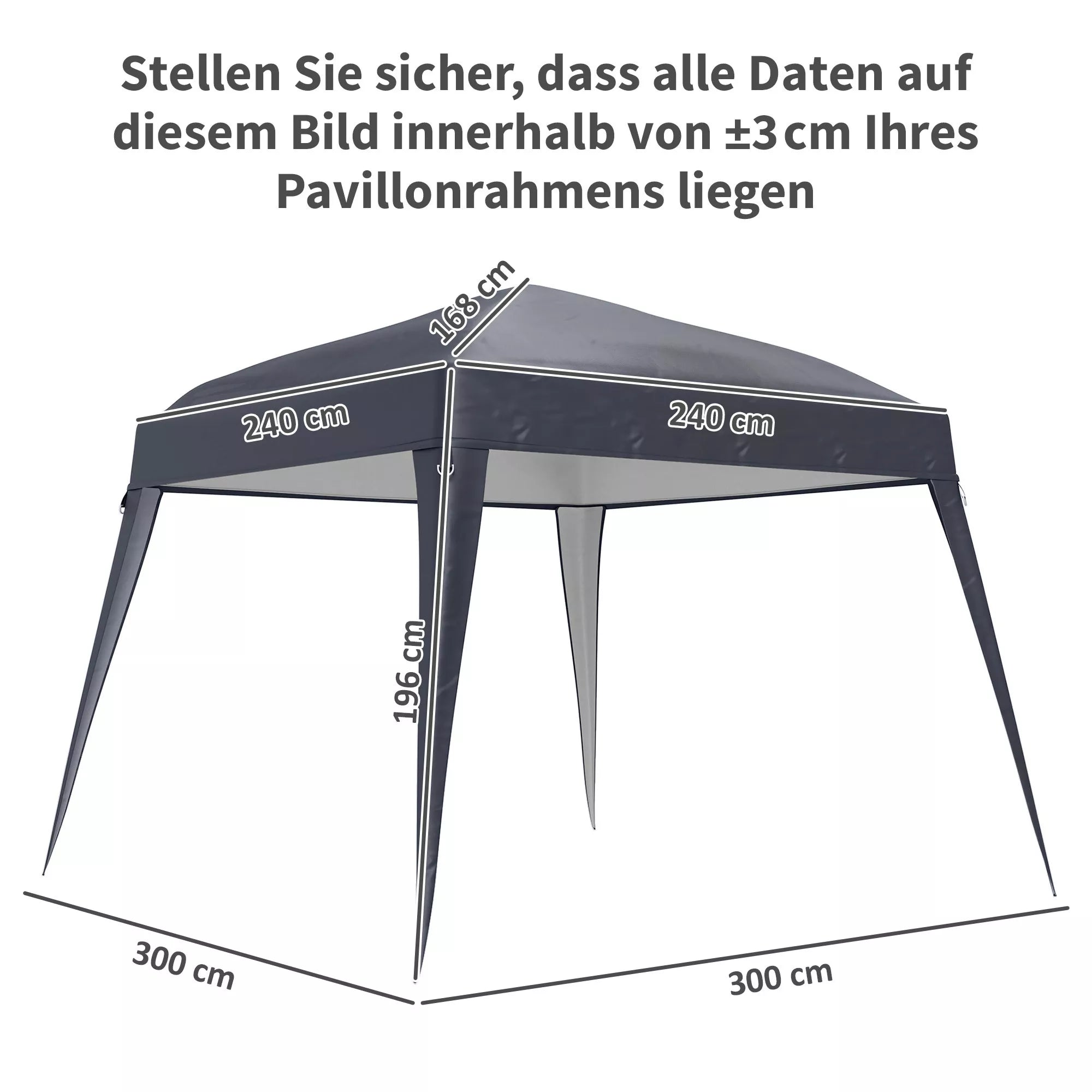 Pavilionų atsarginis stogas, atsarginė tentinė danga paviljonui (pagrindo matmenys 3x3 m / viršutinės dalies matmenys 2,4x2,4 m), atsarginis sodo palapinės stogas, UPF50+