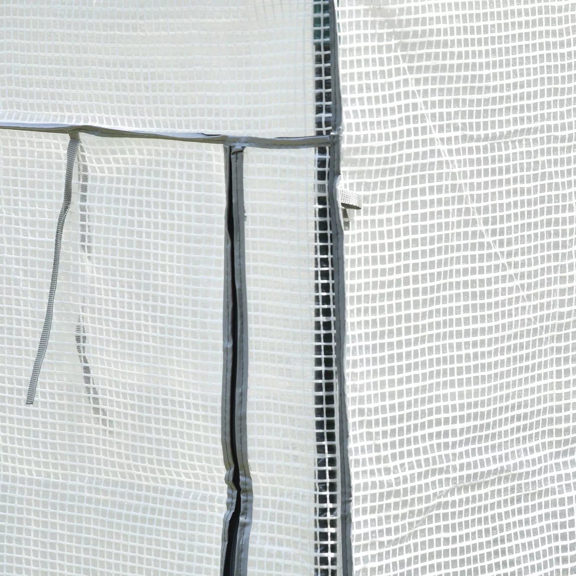 Šiltnamis su PE tinkliniu plėvelės sluoksniu, durimis, atsparus žiemai Plieninis šiltnamis su plėvelės sluoksniu, šiltnamis 100 x 50 x 150 cm, baltas