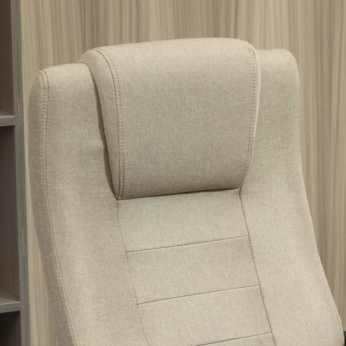 Biuro kėdė su linine išvaizda, reguliuojamo aukščio, pakreipimo funkcija, 5 ratukai, smėlio spalvos