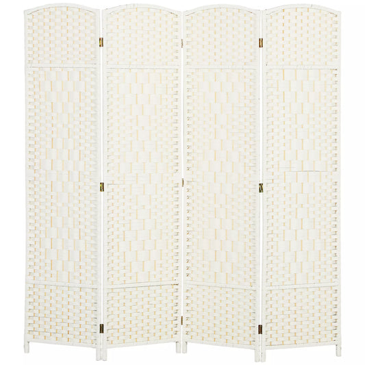 Pertvara, 4 dalių sulankstoma sienelė, pintas raštas, pušies mediena, Balta