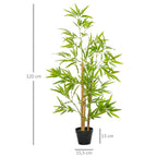 Schema su bambuko matmenimis: aukštis 120 cm, vazonas 15,5 cm