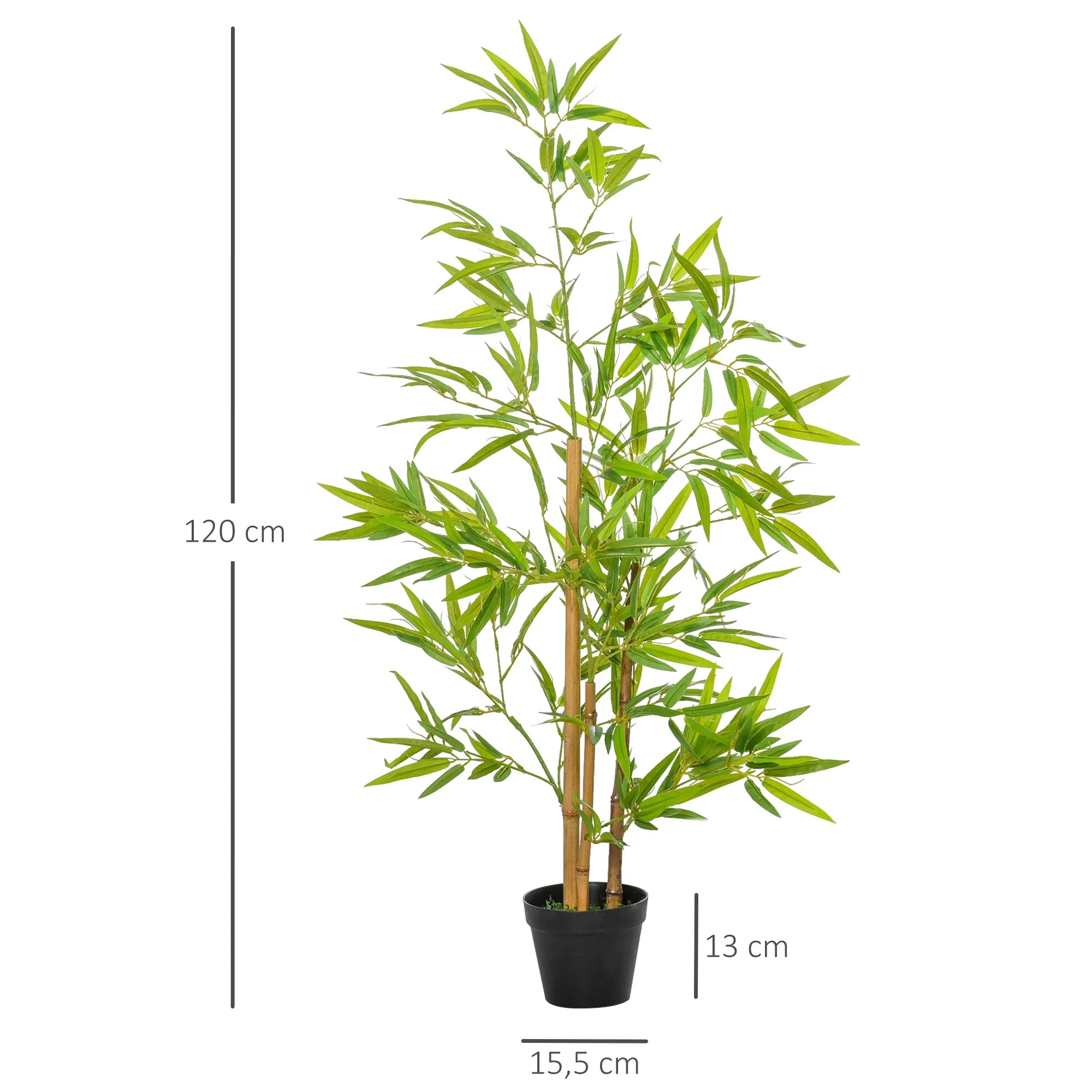 Dirbtinis bambukas, dirbtinis augalas, dekoratyvinis augalas su vazonu, dirbtinis medis, medžio dekoracija, 120 cm