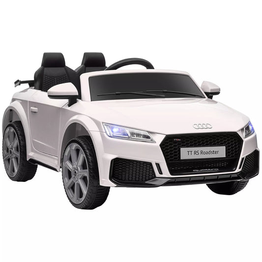 Vaikiškas elektromobilis, Audi TT RS Roadster, 3 km/h, su nuotolinio valdymo pultu, LED, USB, baltas