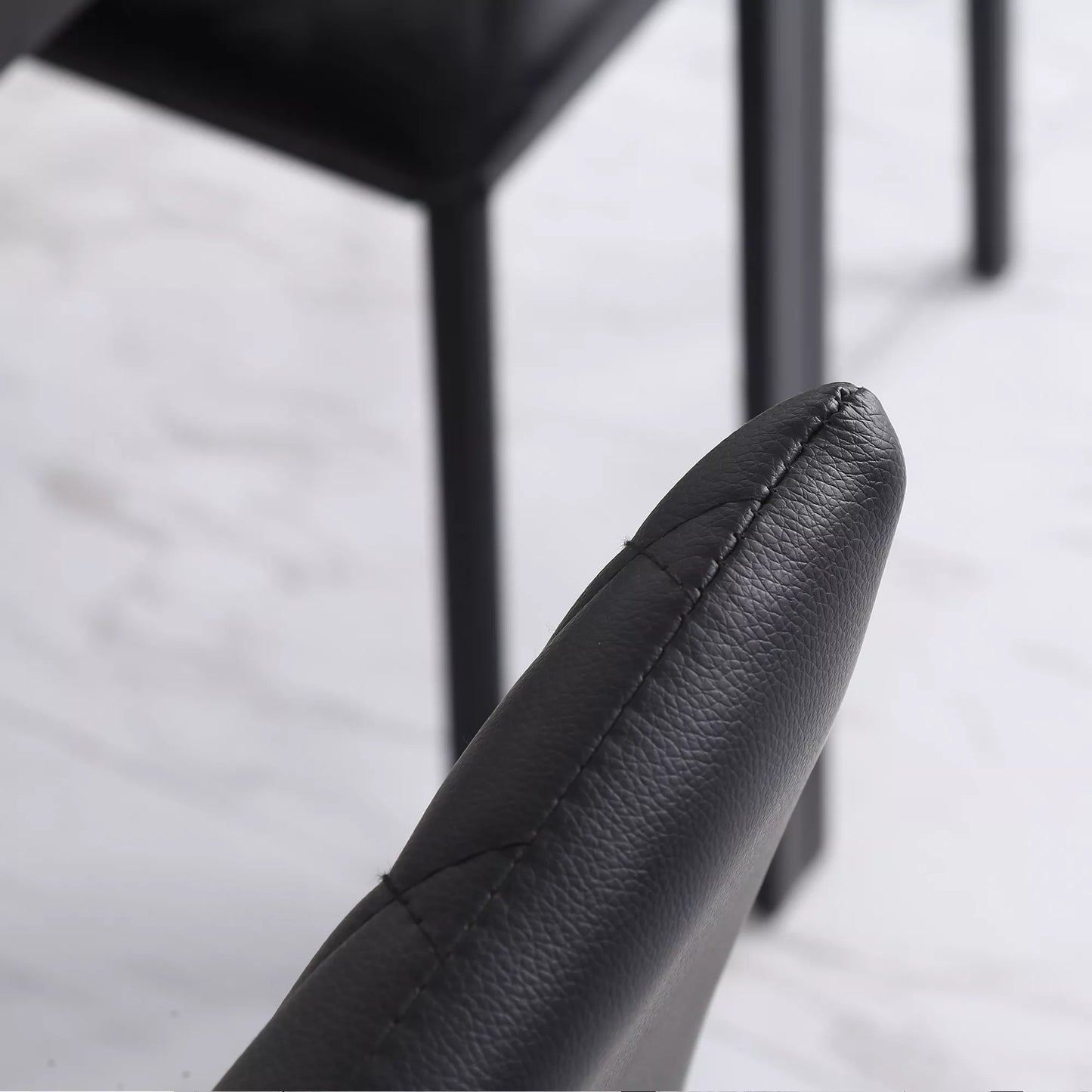 HOCMOM 4 vnt. rinkinys valgomojo kėdės, virtuvinės kėdės, 41 cm x 50 cm x 91 cm, juodos