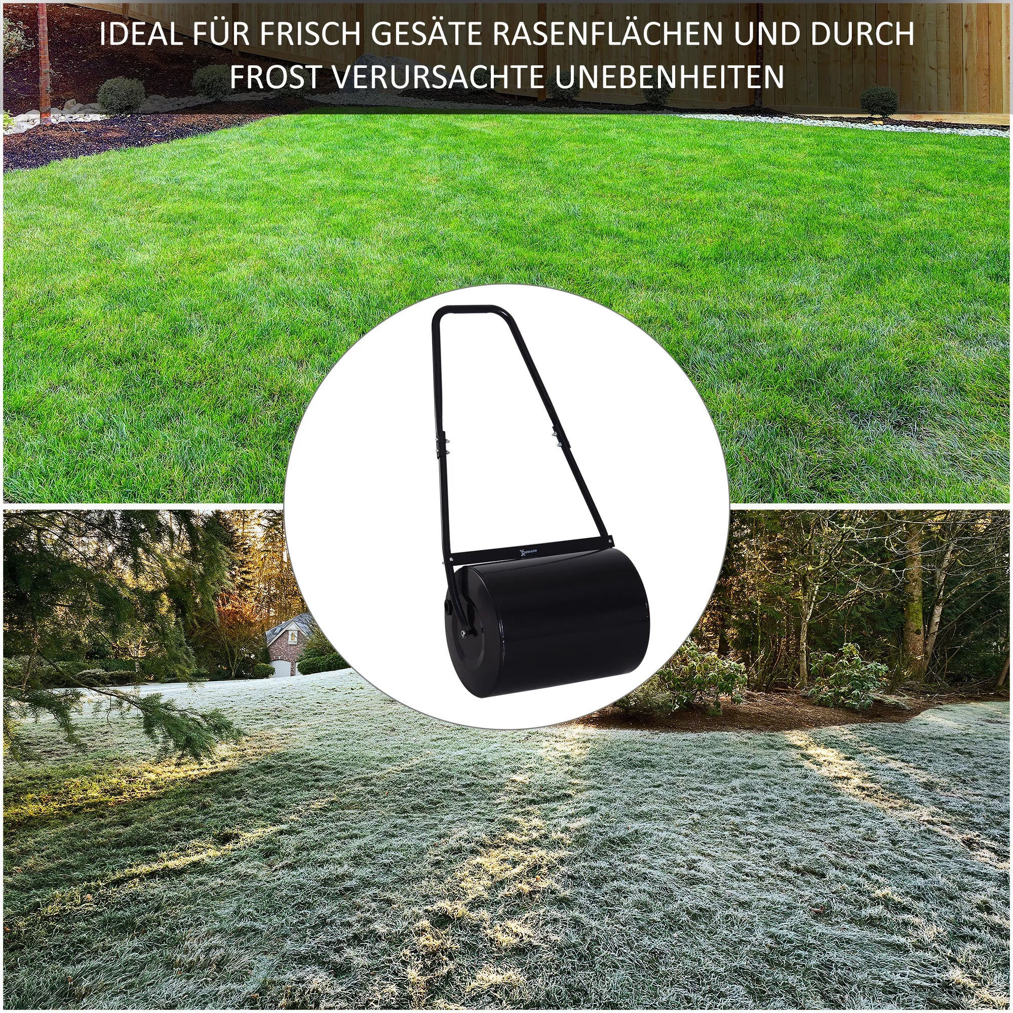 Vejos volelis su U formos rankena, 60 l, juodas, 57 x 40 x 123 cm