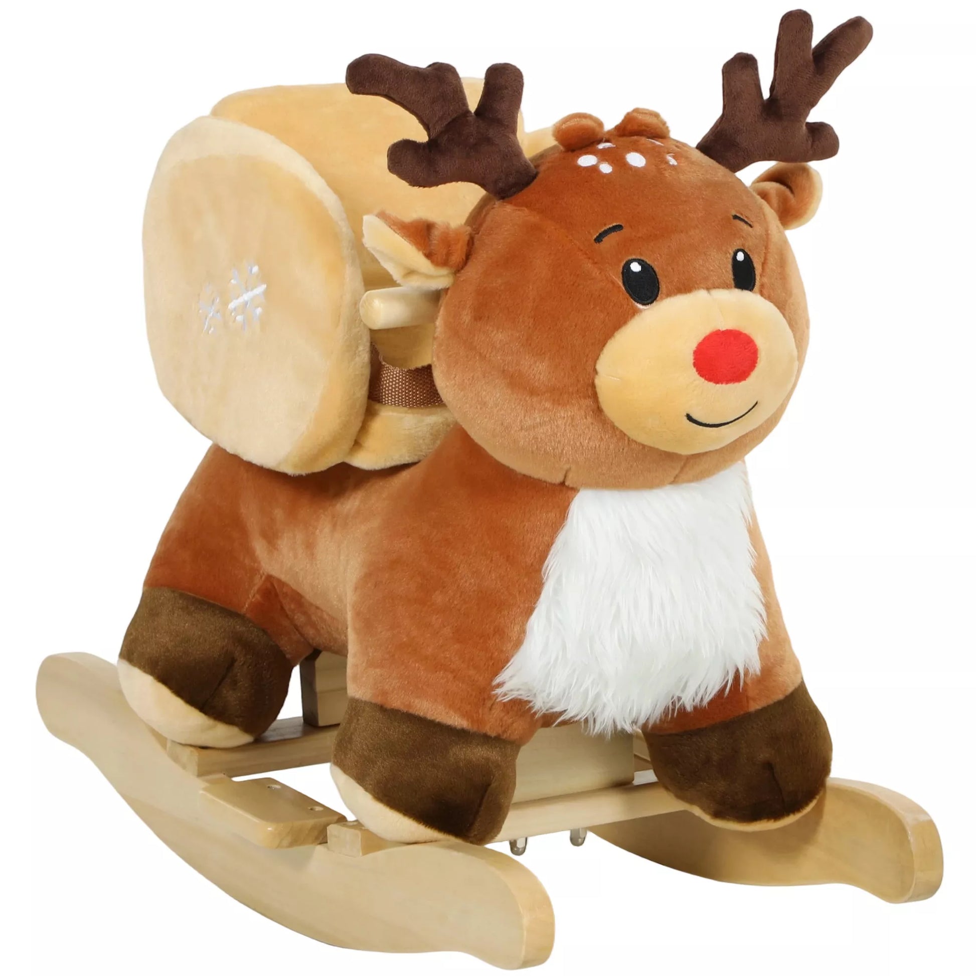 Vaikų supynės arkliukas Kūdikio supynės elnias su lopšinėmis, skirtas 18–36 mėnesių vaikams Pliušinis 65 x 35 x 59 cm Rudi