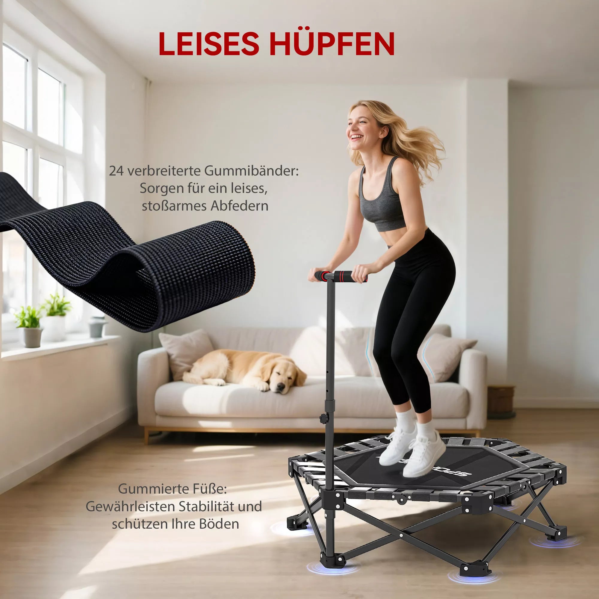 Fitneso batutas su reguliuojama T formos rankena, sulankstomas, su nešiojimo krepšiu, 120 kg apkrova, plienas, plastikas, juodas