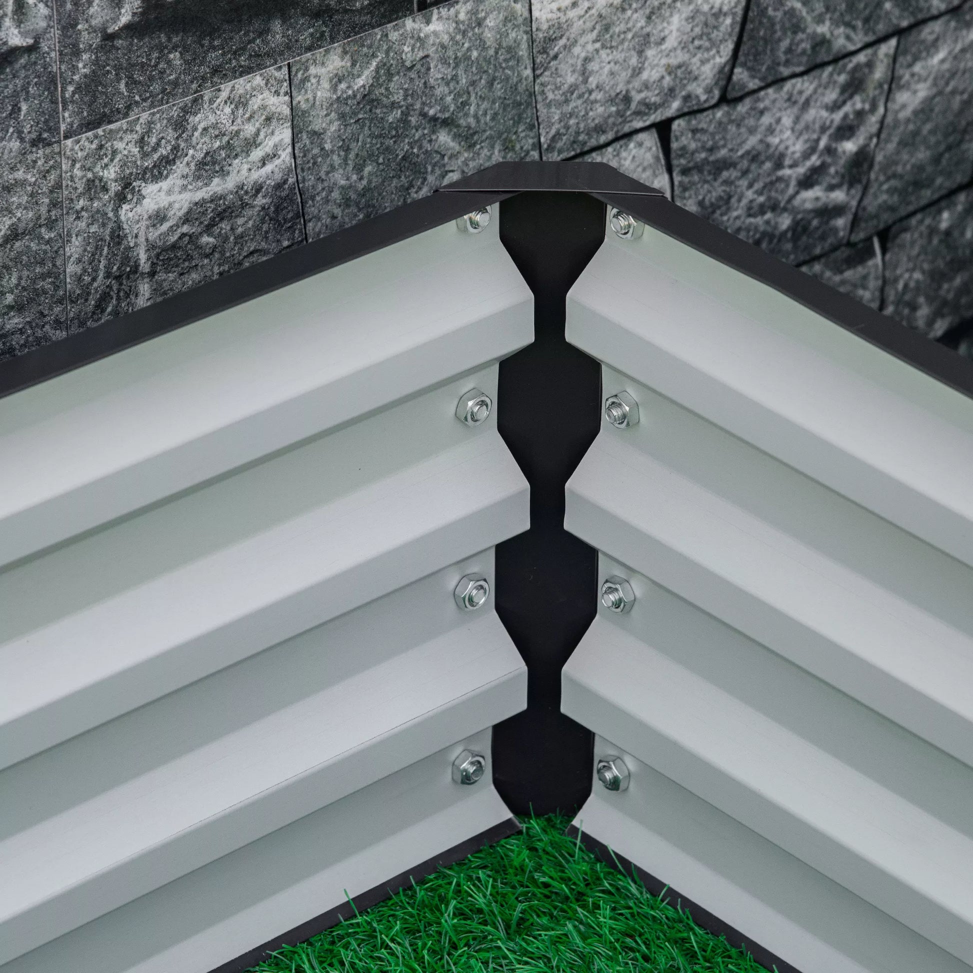 Sodo lysvė, vazonas su plieniniu korpusu, pilkos spalvos, 120 x 120 x 30 cm