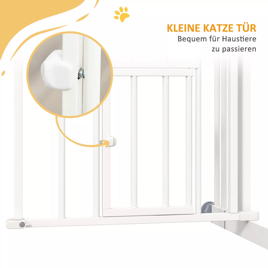 Laiptų apsauginė grotelė Šunų apsauginė grotelė, automatinis uždarymas, valdymas viena ranka, 100 cm x 4 cm x 76 cm, balta