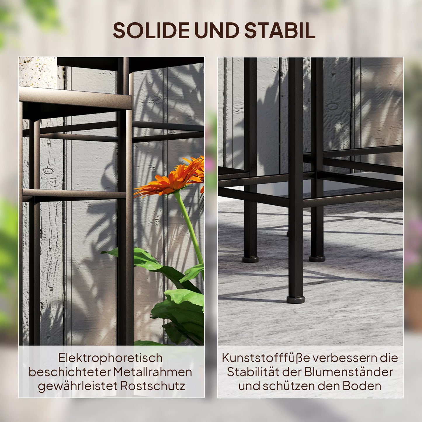 3 vnt. augalų stovų rinkinys, 3 skirtingų dydžių stovai gėlėms ir kitiems daiktams eksponuoti, Mėlyna+Balta