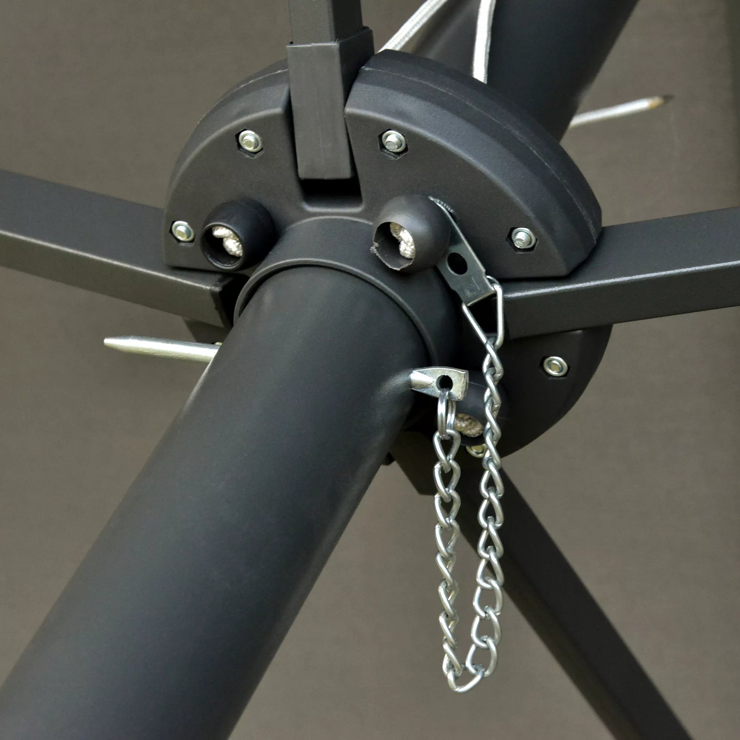 Ovalus tamsiai pilkas skėtis nuo saulės 440 x 260 cm