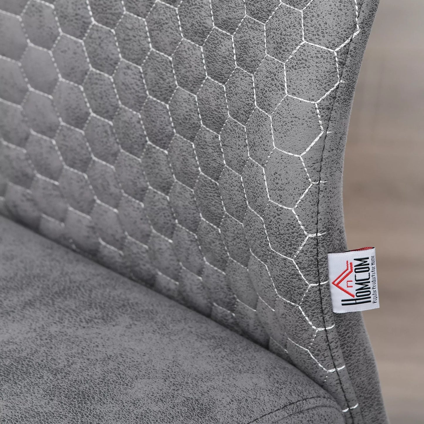 HOMCOM 4 vnt. rinkinys Svyruoklinės valgomojo kėdės 4 dalių virtuvės kėdės, mikropluoštas, 45 x 61 x 98 cm, pilkos