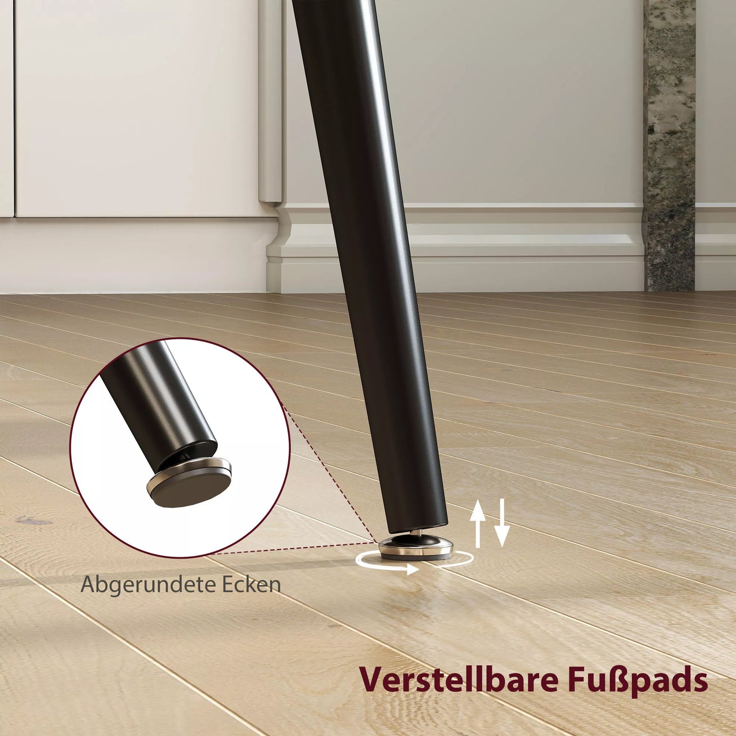 Išlankstomas valgomojo stalas, prailginamas stalas 6-8 žmonėms, virtuvės stalas su tvirtomis plieninėmis kojomis