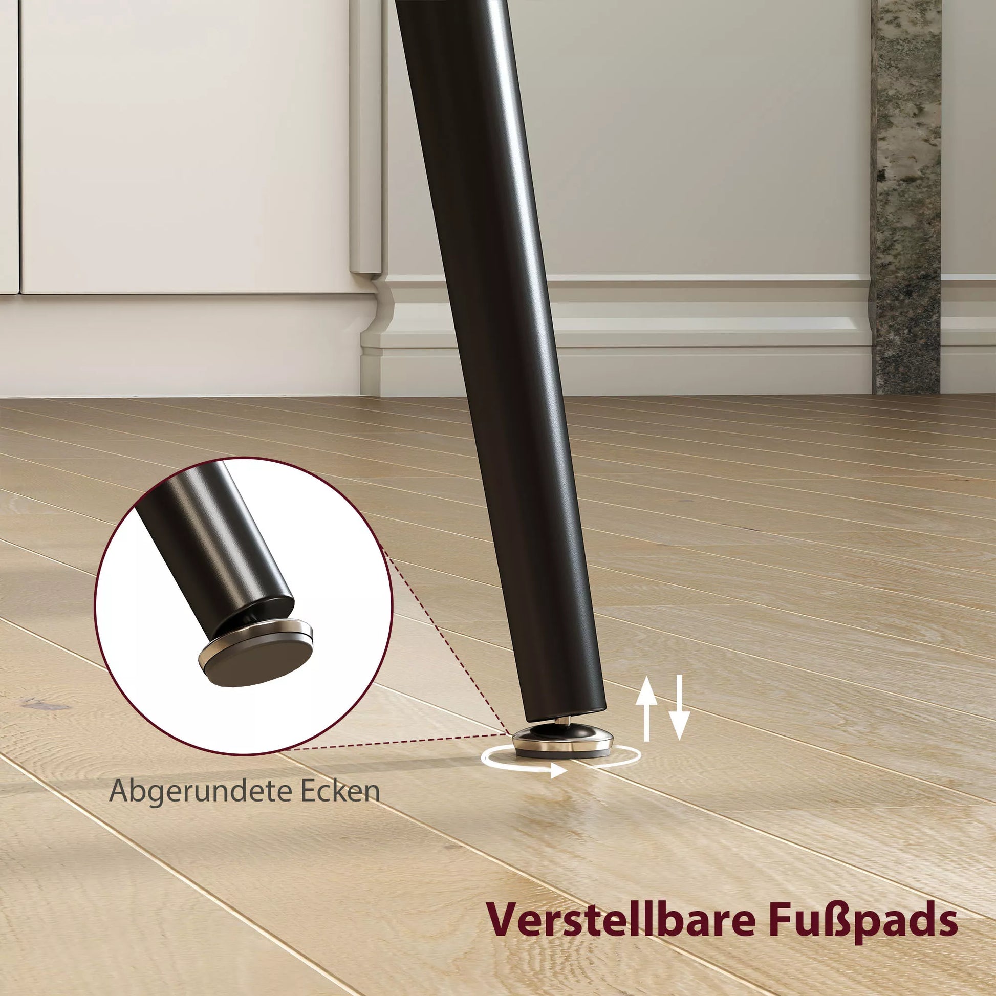 Išlankstomas valgomojo stalas, prailginamas stalas 6-8 žmonėms, virtuvės stalas su tvirtomis plieninėmis kojomis