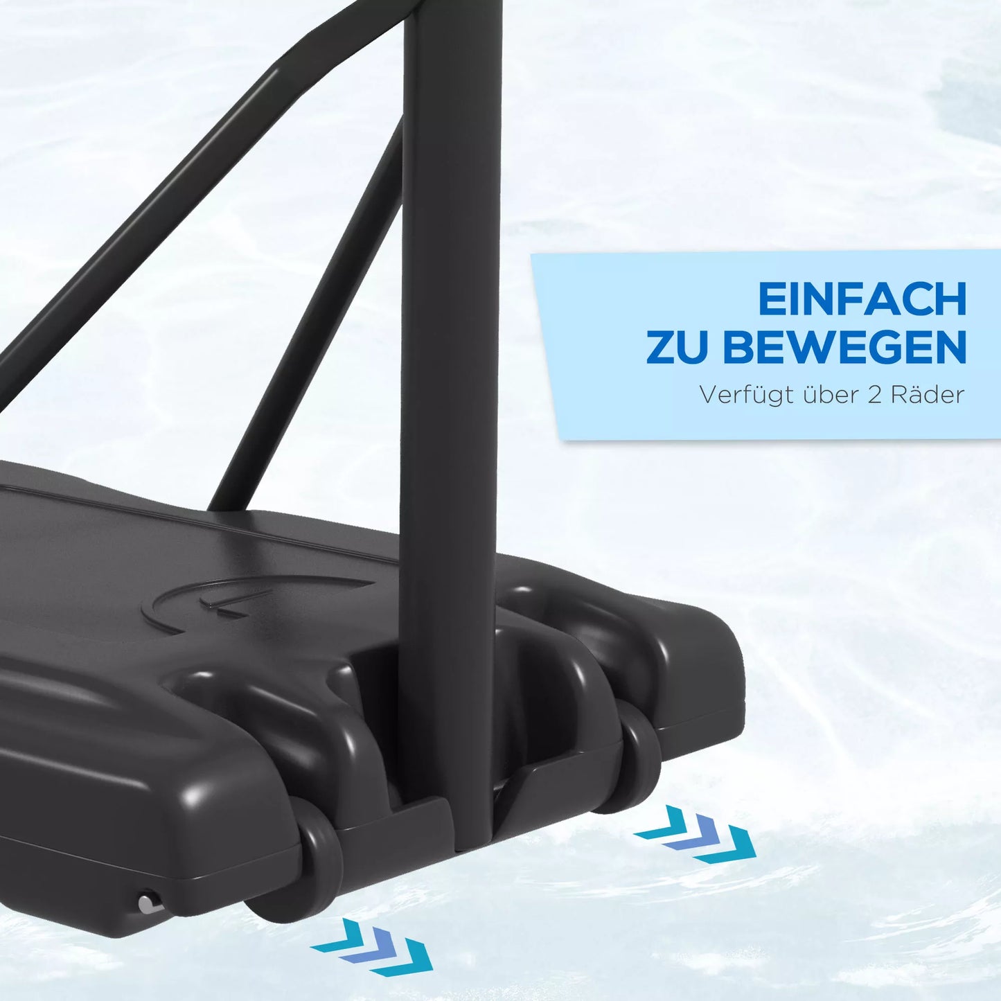 Krepšinio stovas, lauko/patalpų, reguliuojamo aukščio, su ratukais, užpildoma bazė, krepšio aukštis 2,30-3,05 m