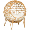 Rattan katės krepšys Katės urvas Katės namelis Katės lovelė su pagalvėle Pakelta konstrukcija Naminių gyvūnų lovelė Ruda Ø45 x 57H cm