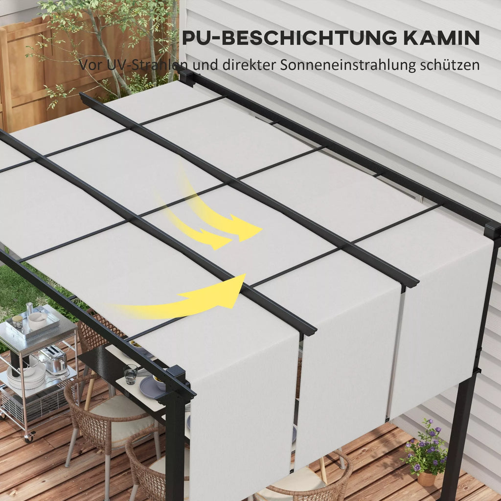 Markizė nuo saulės. Pergola, atspari oro sąlygoms, su tvirtinimo detalėmis, 3 x 3,5 m, tamsiai pilka
