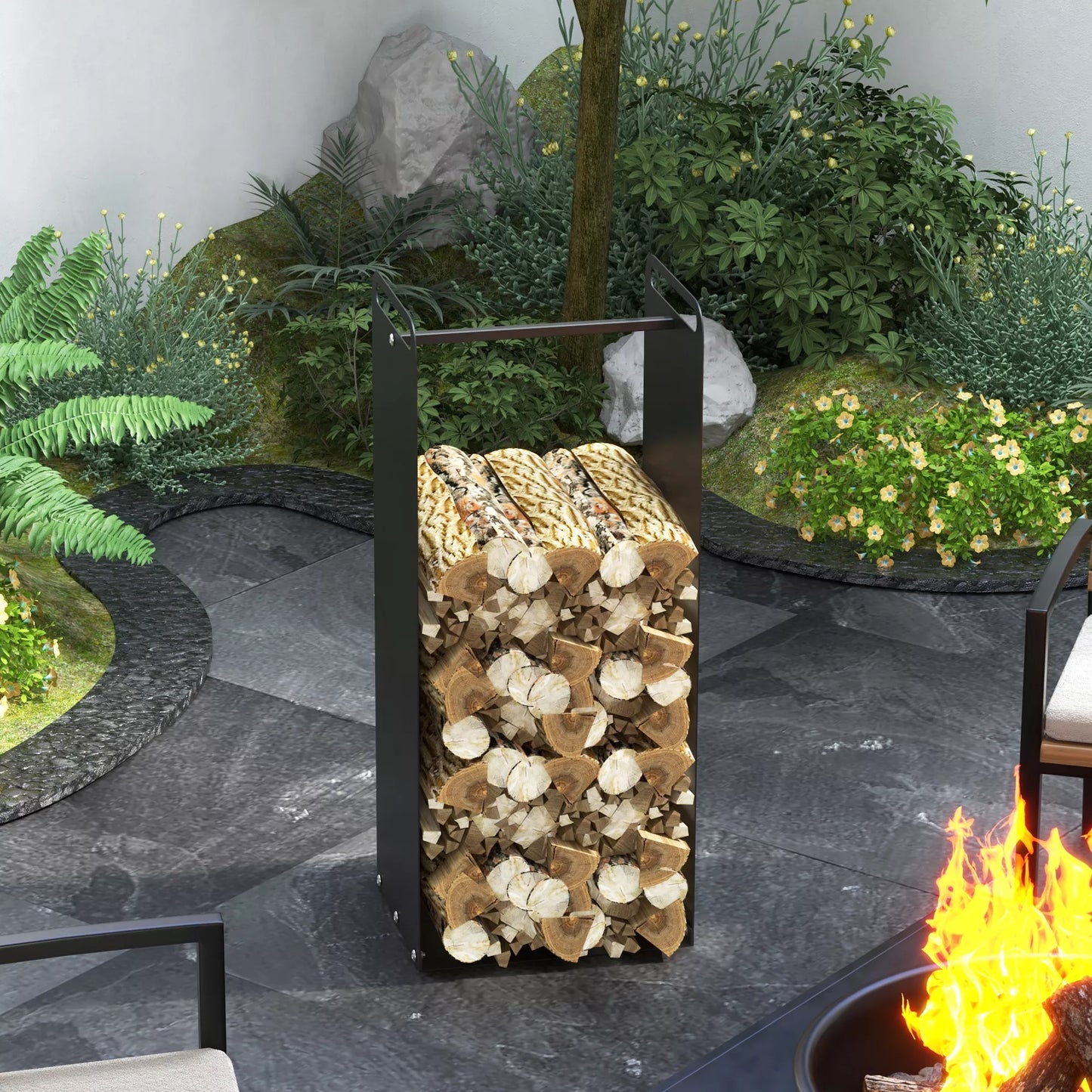 Malkų stovas, 2 rankenos, plieninis rėmas, iki 30 kg, 37x30x90 cm, juodas