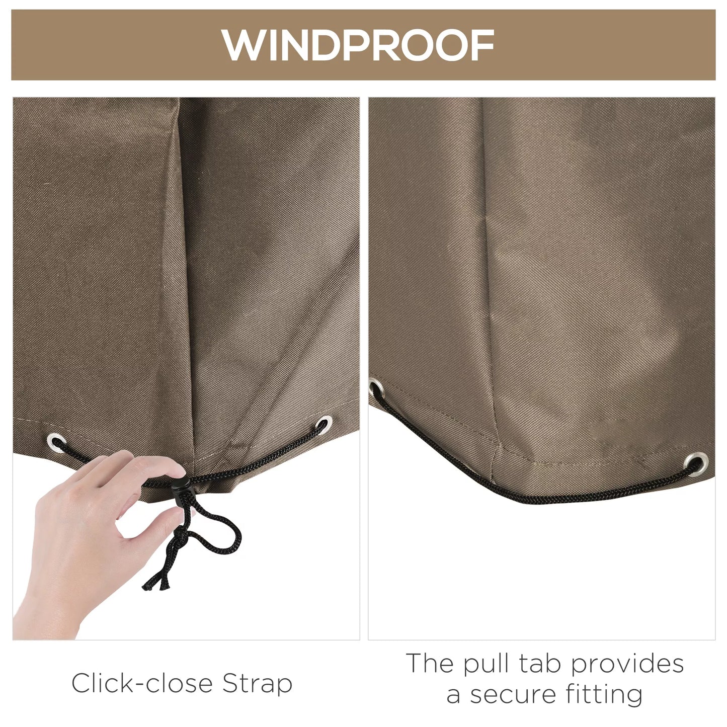 Apsauginis uždangalas sodo baldams, oxford audinys, žiemai pritaikytas 275x205x90 cm, smėlio