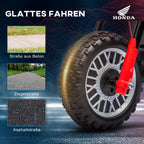 Infografika: Honda motociklo ratas ant trijų skirtingių dangų – betono, žvyro, asfalto