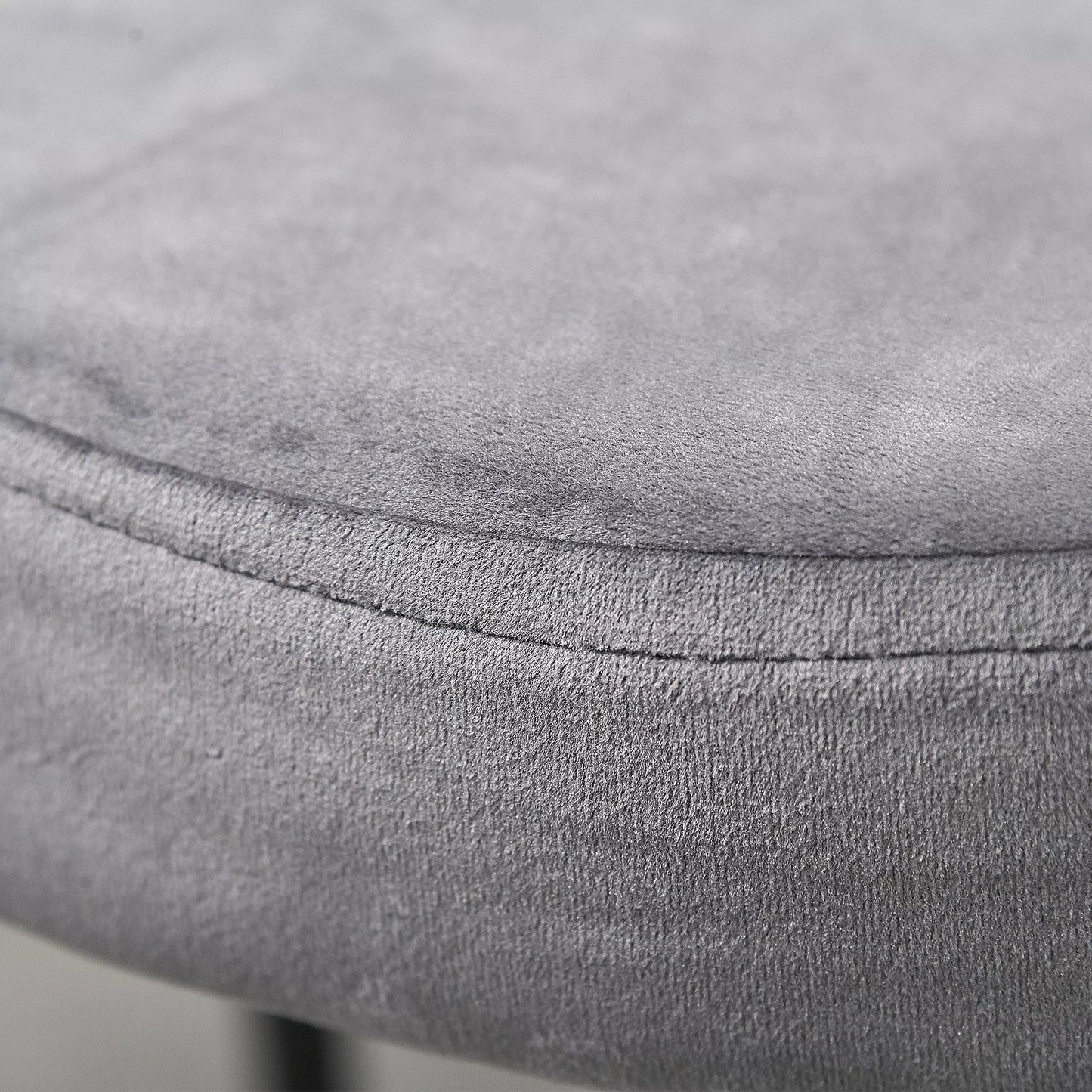 4 vnt. rinkinys Valgomojo taburetės, sukraunamos Virtuvės kėdės su minkšta sėdyne, "velvet" tipo optika, taburetė virtuvei ir valgomajam, metalas, pilka, 41,5 x 41,5 x 46 cm