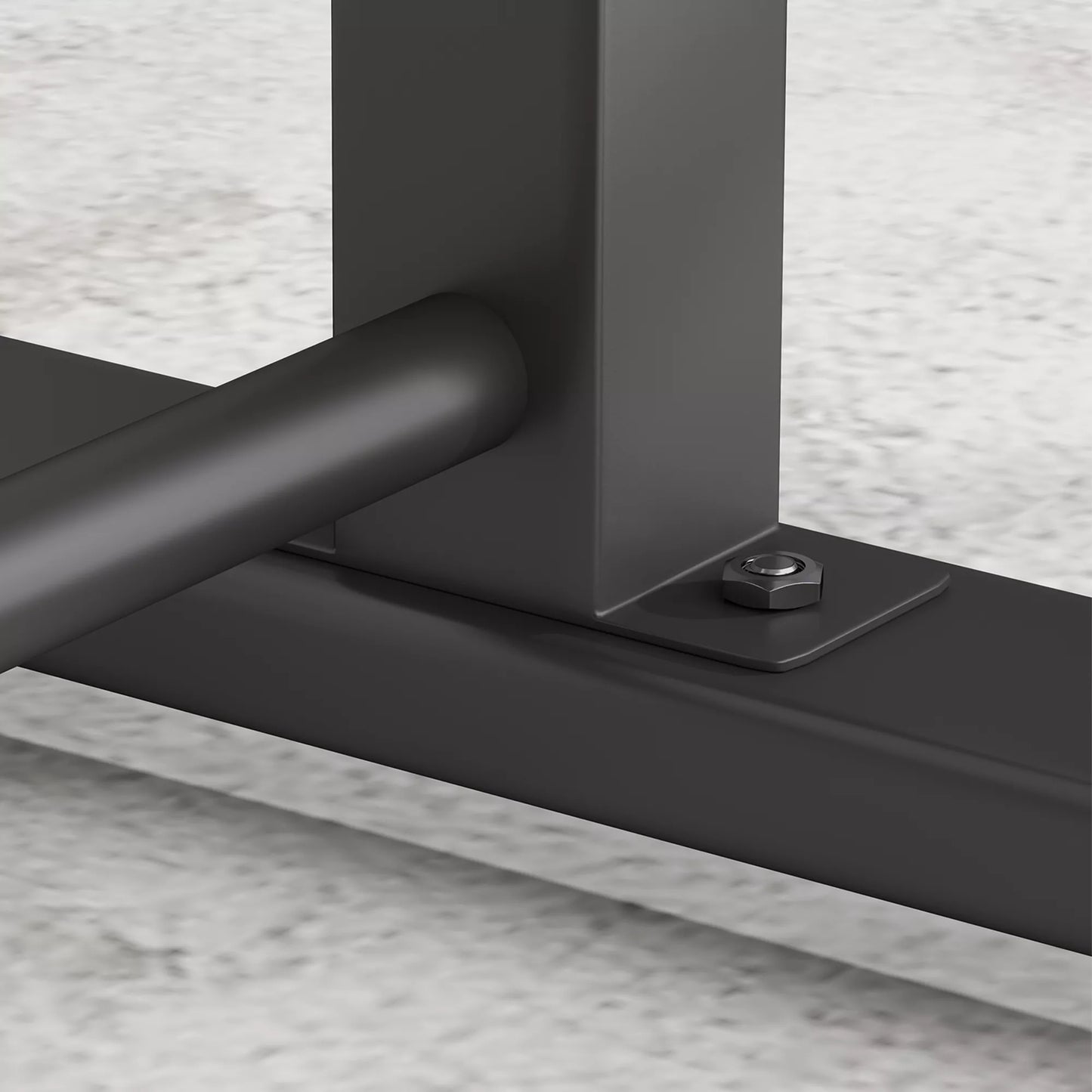 Treniruočių stendas, atsispaudimų stovas, reguliuojamas aukštis 93-117 cm, 540 kg apkrova, viso kūno treniruotė, juodos spalvos