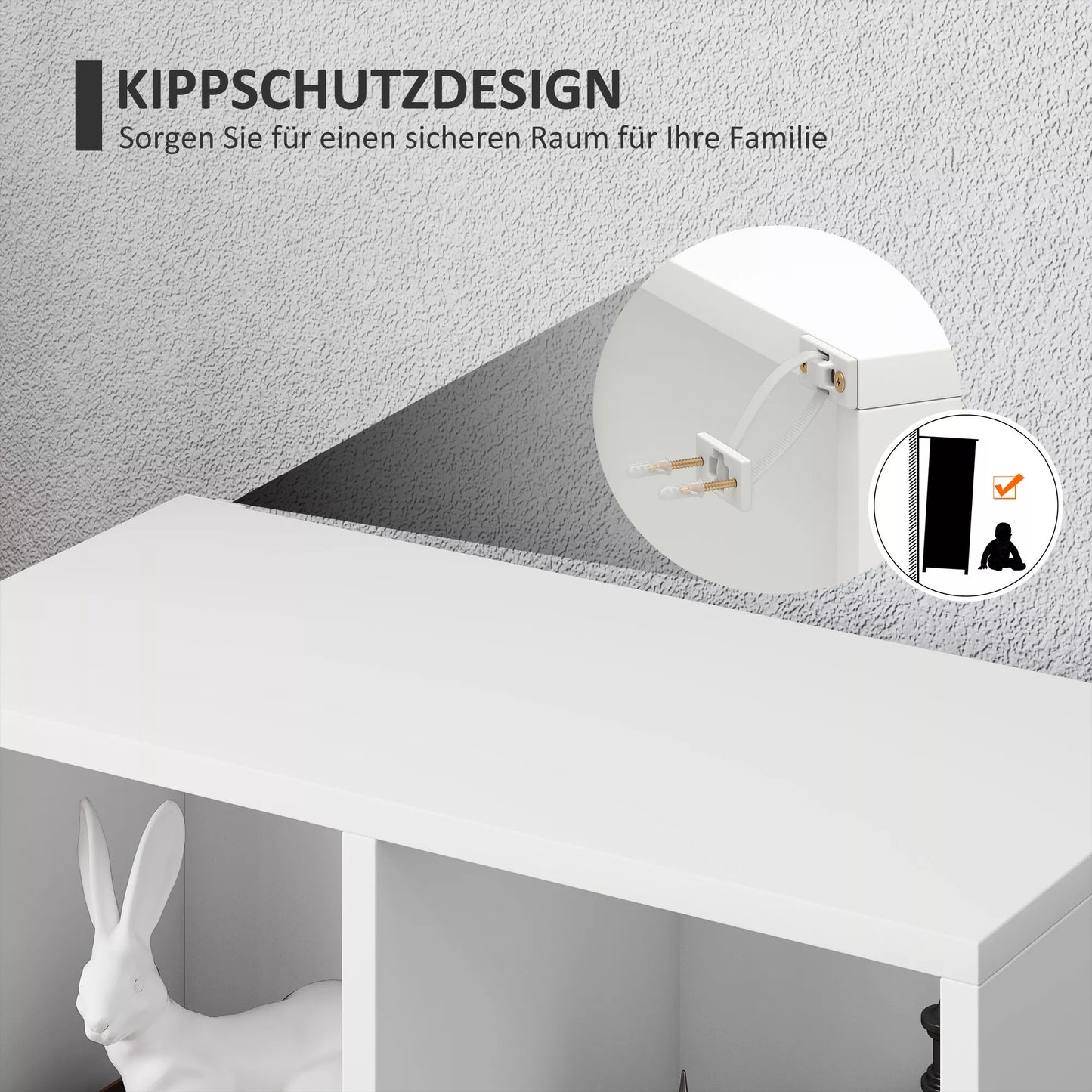 Dviejų lygių knygų lentyna, 5 skyriai, medžio drožlių plokštė, laikymo lentyna, balta